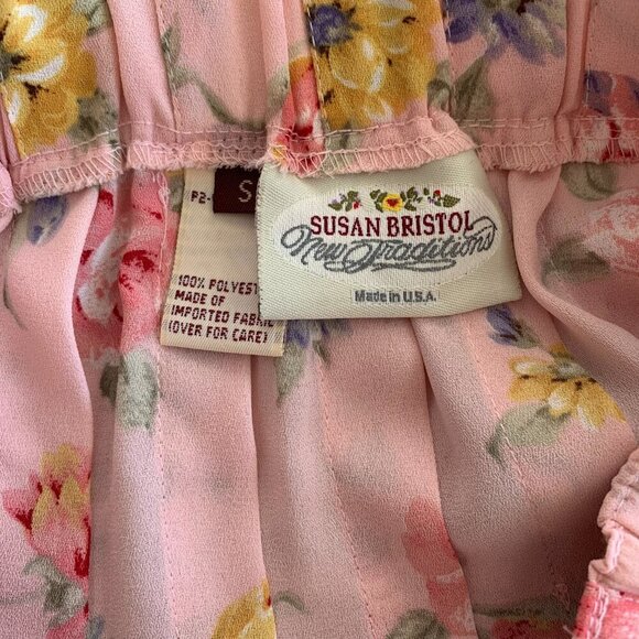 Vintage Susan Bristol Pleated Floral Chiffon Midi Skirt - Picture 6 of 11